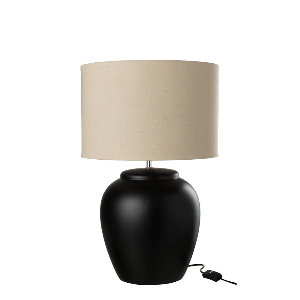 Moderne Beige Met Zwarte Tafellamp Jolipa Meli Directlampen Nl