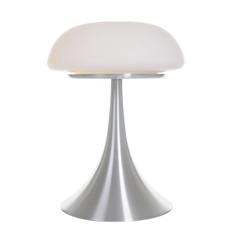 Moderne Tafellamp Met Witte Glazen Schotel