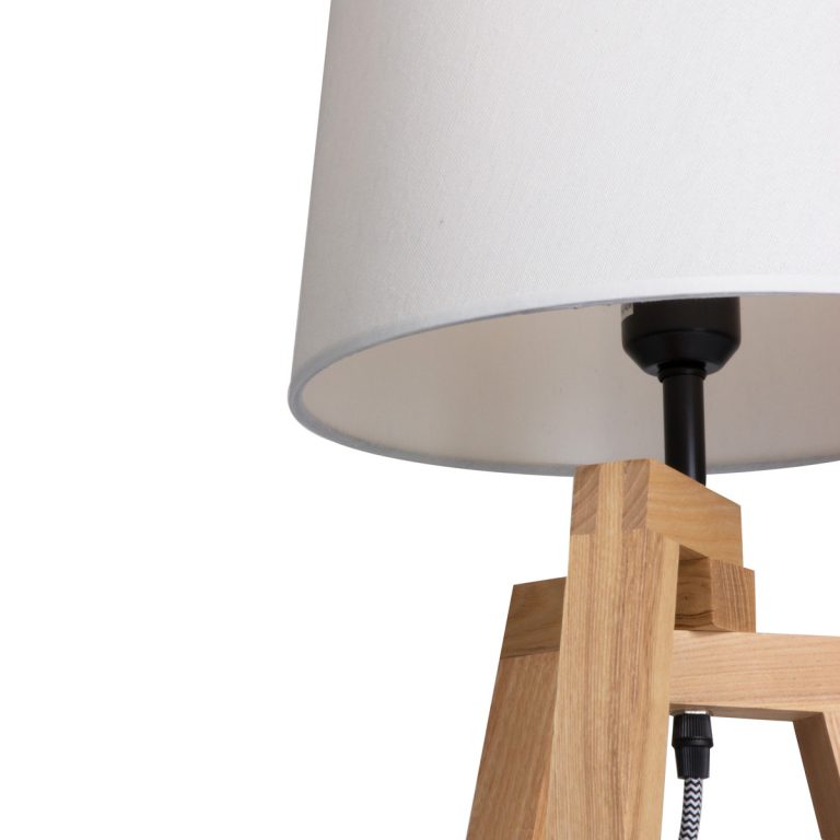 Tafellamp Beige Hout Stoffen Kap Mexlite Sabi Directlampen Nl