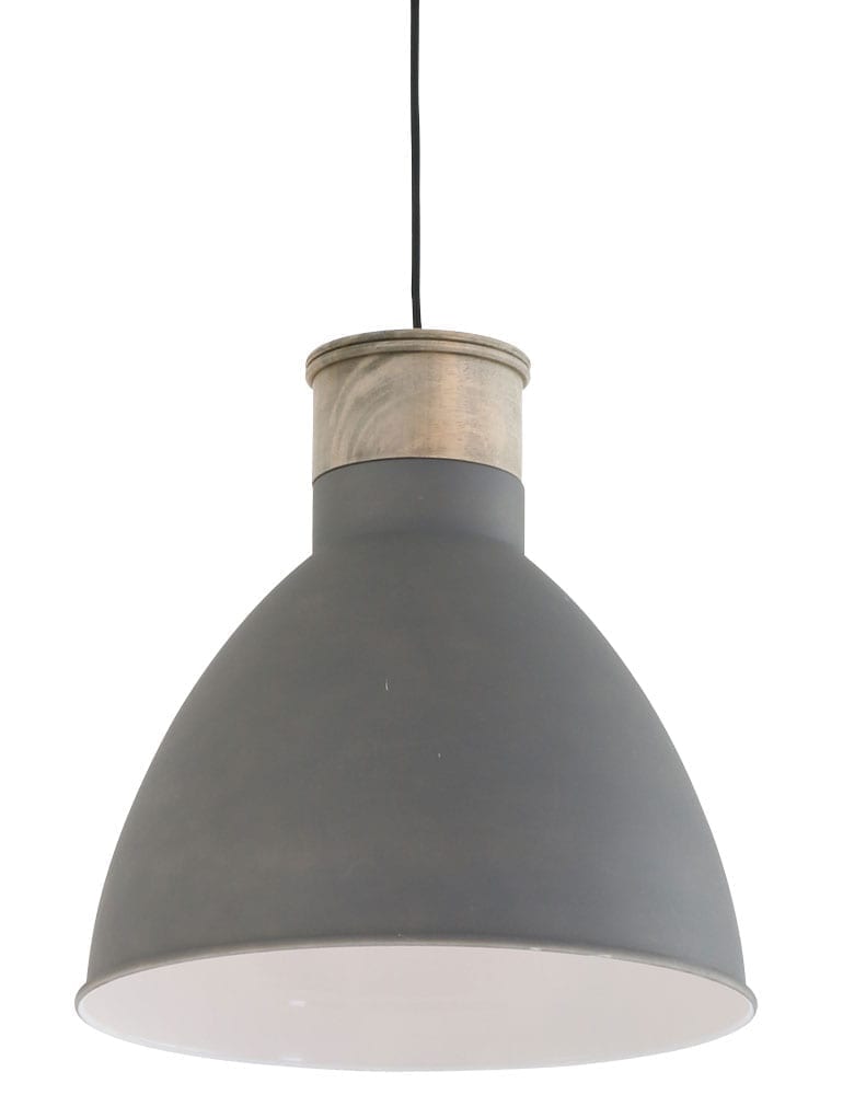 extract Amerika Conform Hanglamp metaal met hout Mexlite Gunar grijs - Directlampen.nl