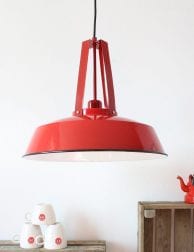 De Alpen Vervormen Worstelen Rode hanglamp met stoere look Mexlite Luna - Directlampen.nl