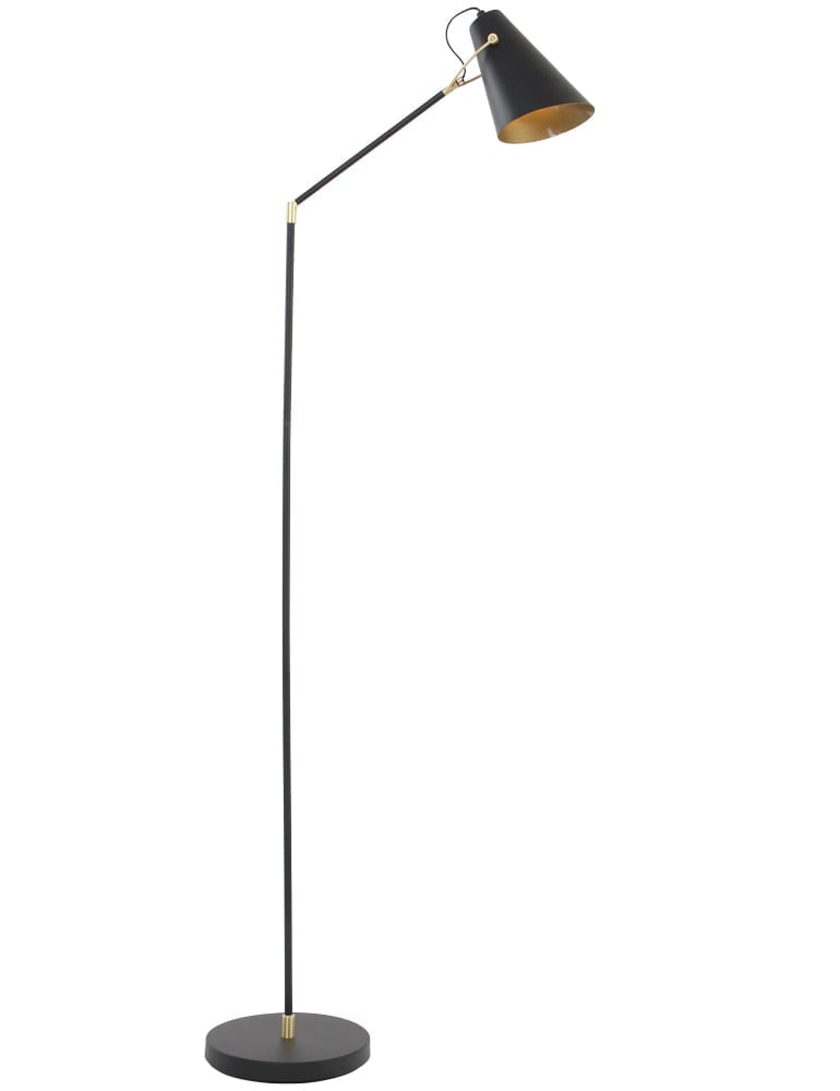 Banyan Vooraf Flash Moderne leeslamp met gouden details Light & Living Borre zwart -  Directlampen.nl