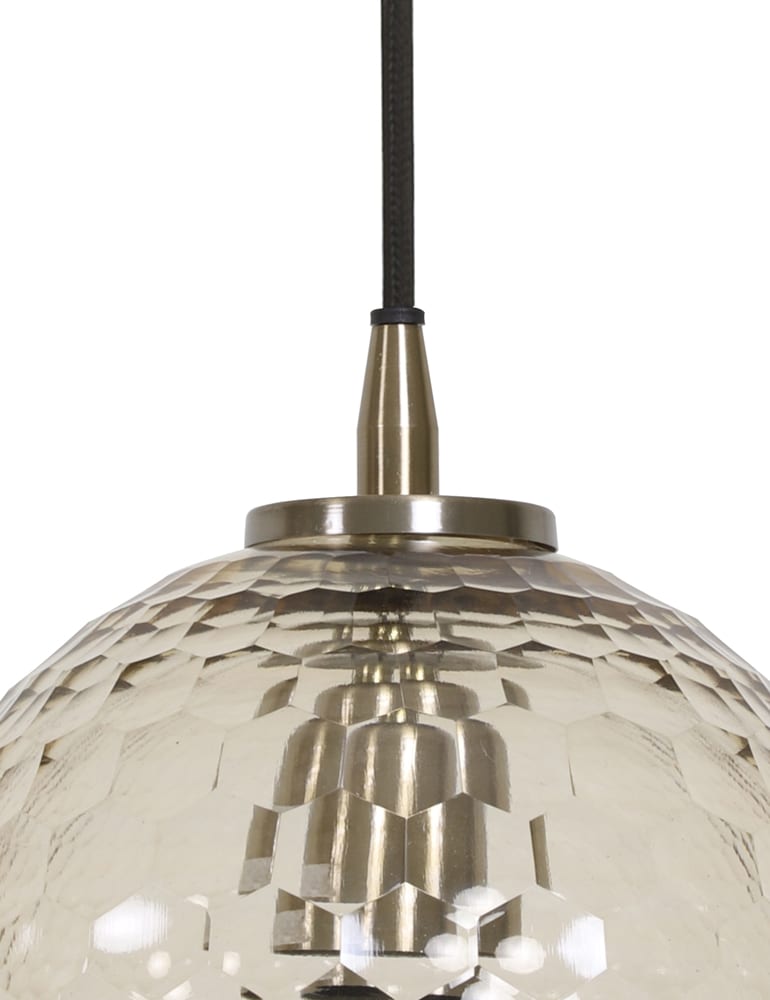Mening poeder ga winkelen Glazen bollamp met patroon Light & Living Dione brons - Directlampen.nl