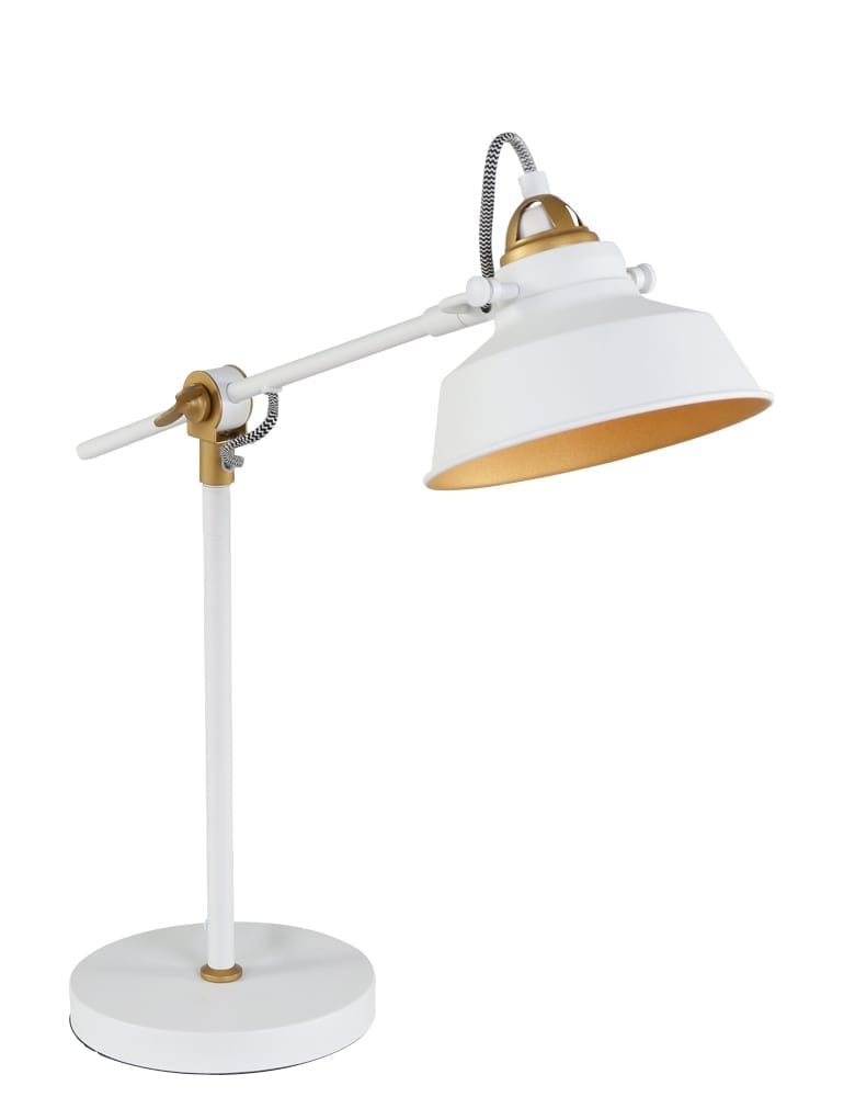Verstelbare bureaulamp Mexlite Nové met gouden details Directlampen.nl