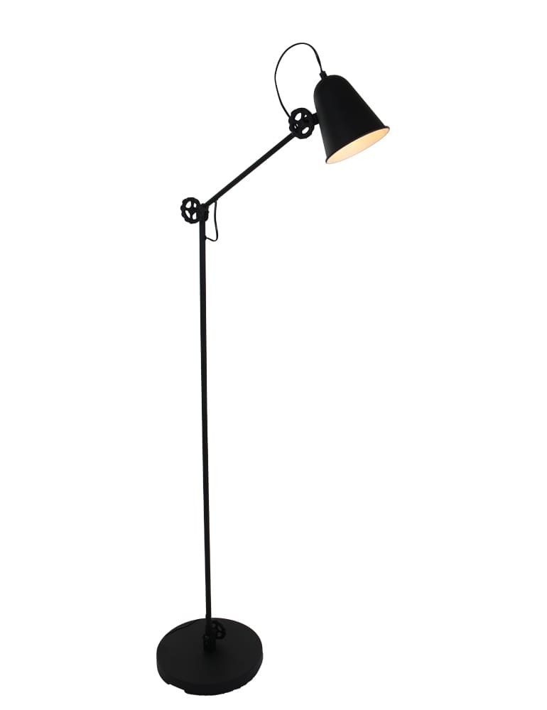 Houden Italiaans positie Industriële staande leeslamp Anne Lighting Dolphin zwart - Directlampen.nl