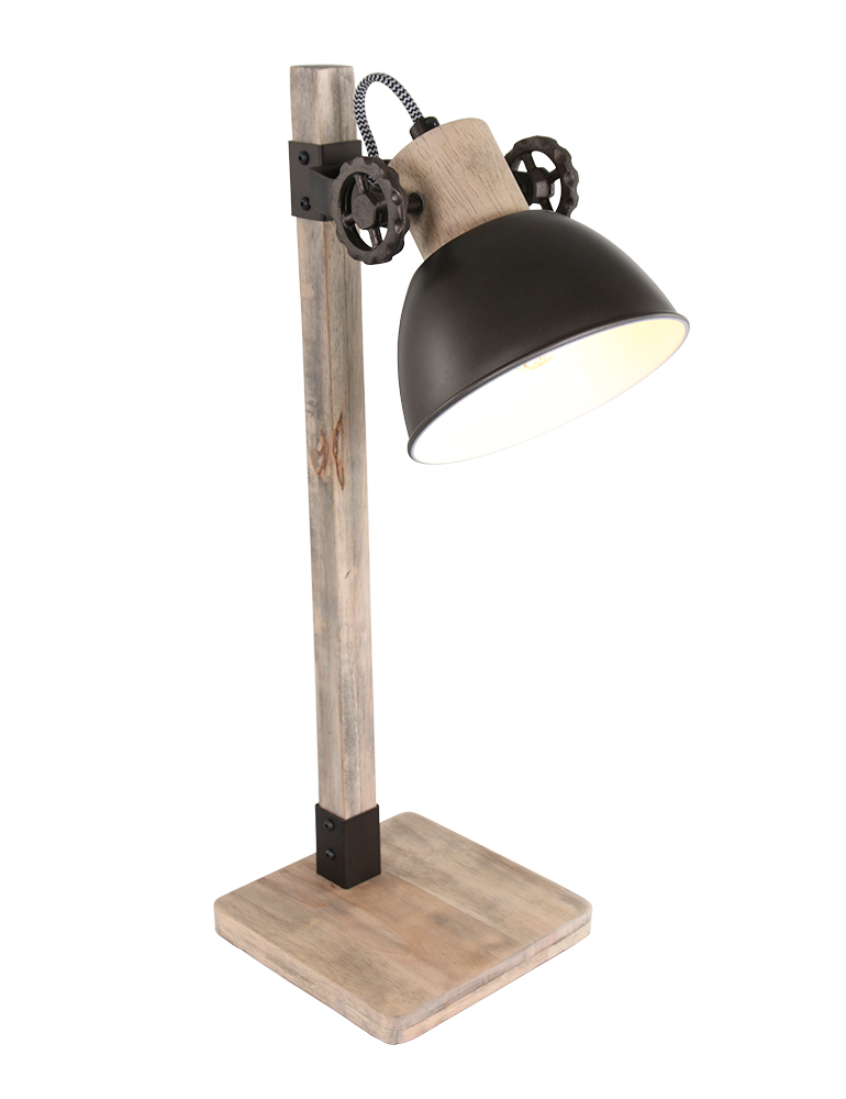 tafellamp met zwart kapje Mexlite Gearwood