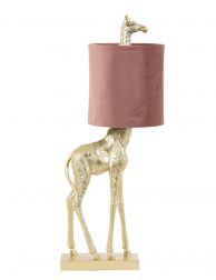 voorkant bron twijfel Giraffe lamp met oud roze kap Light & Living Giraffe - Directlampen.nl