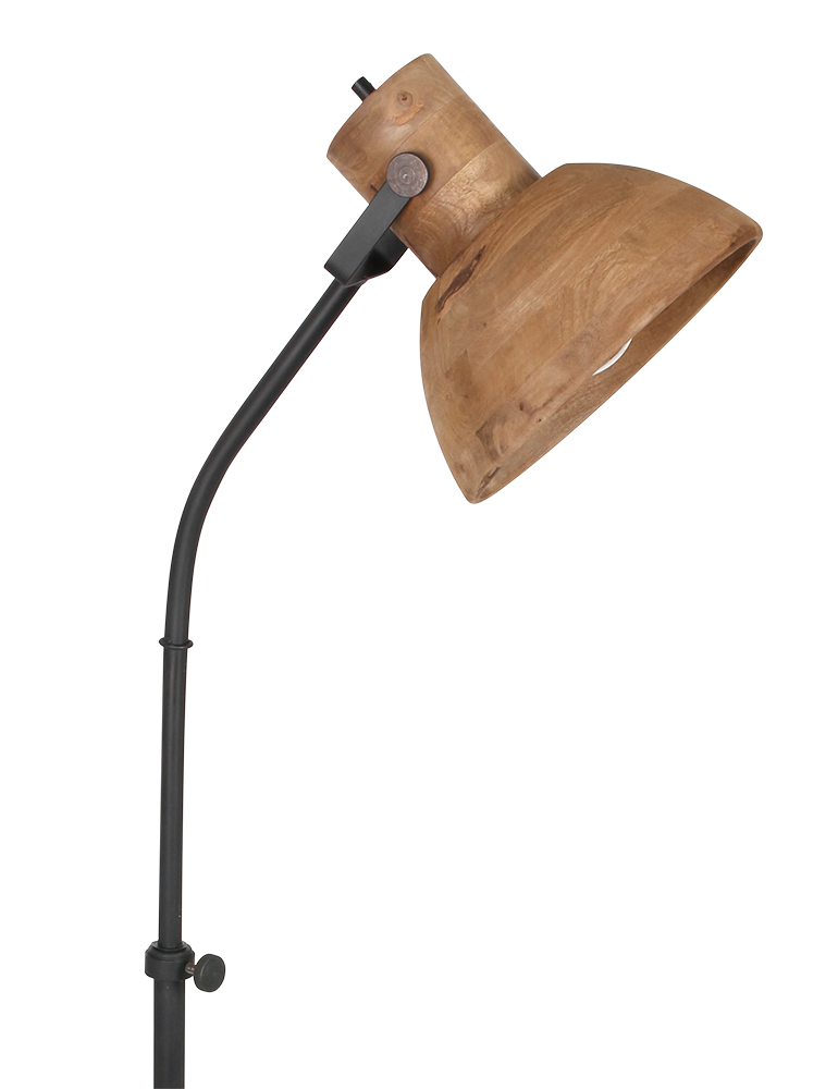knoop noodzaak Asser Staande schemerlamp met houten kap Light & Living Imbert bruin -  Directlampen.nl
