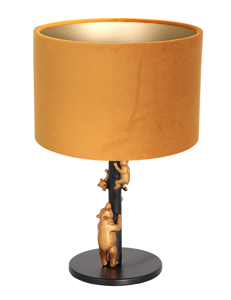 bellen Verrassend genoeg Werkloos Trendy tafellamp met gouden dieren familie Anne Light & Home okergeel -  Directlampen.nl