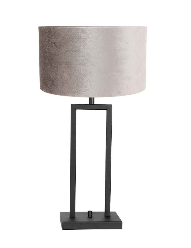 maandag heel veel Besnoeiing Rechthoekige tafellamp met zilveren kap Steinhauer Stang zwart -  Directlampen.nl
