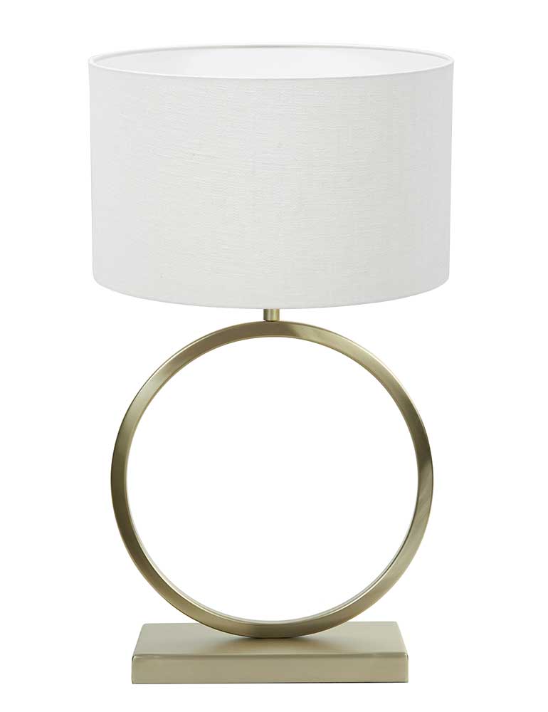 Waar tekort Reserve Design tafellamp met witte kap Light & Living Liva goud - Directlampen.nl