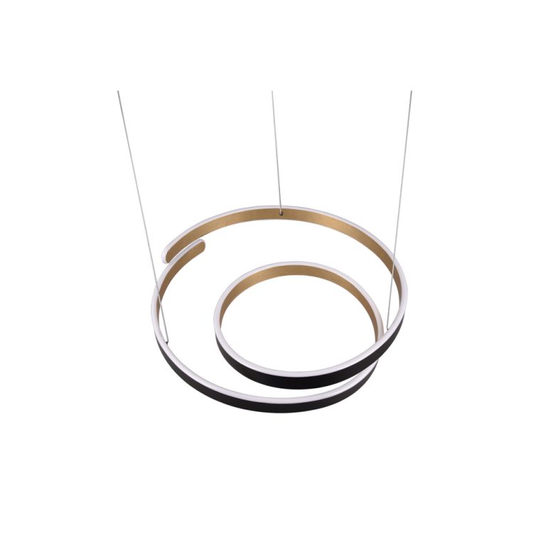 Moderne Ronde Zwart Met Gouden Hanglamp Marnie - Directlampen.nl