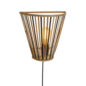 zwart/naturel-bamboe-wandlamp-halfopen-good-&-mojo-merapi-merapi/w30/bn