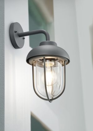 old outdoor wall lamp light on white exterior