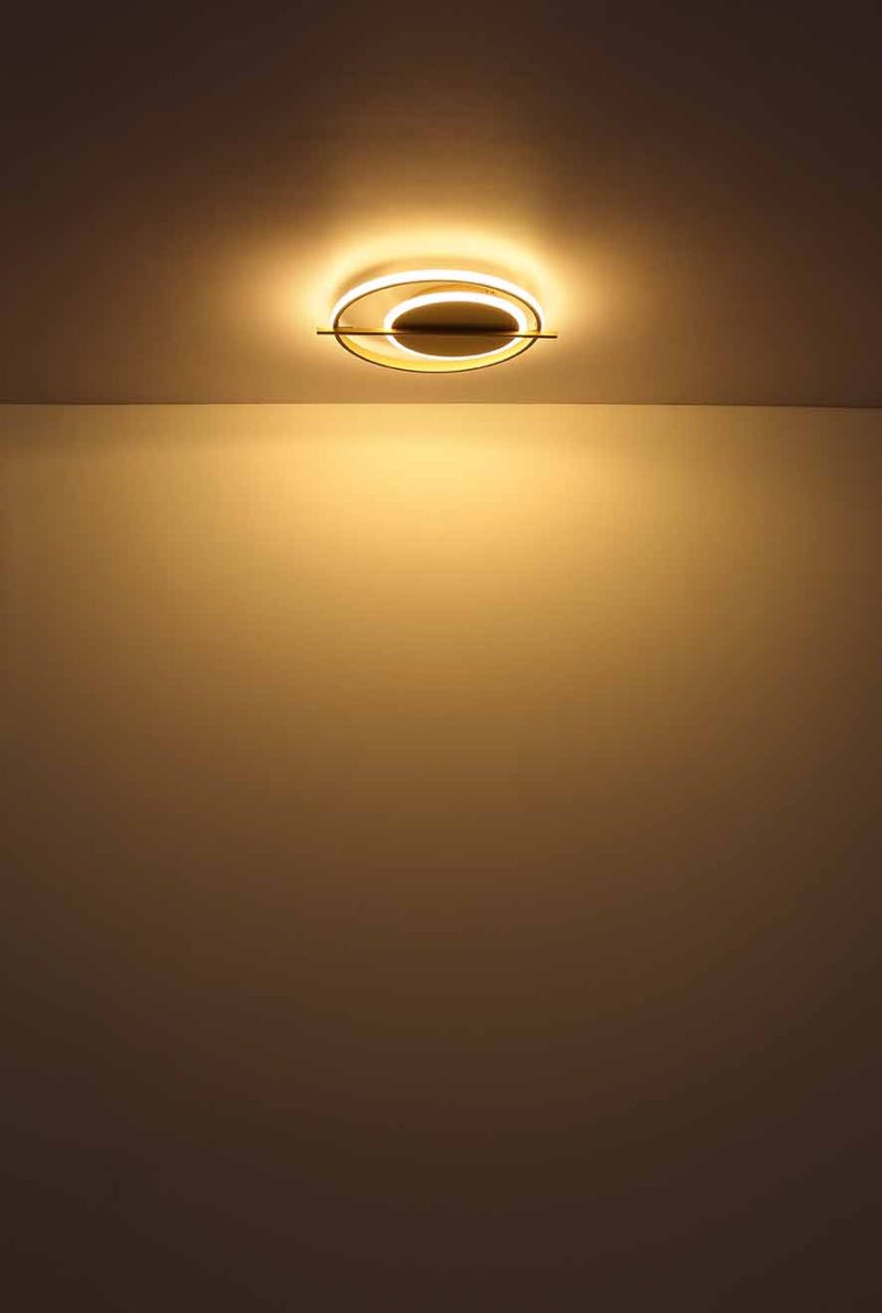 Goudkleurige design plafondlamp vierkant Globo Reball - Afbeelding 4