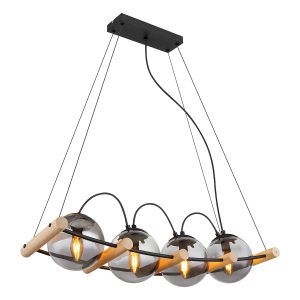 hanglamp-modern-zwart-metaal-hout-globo-leona-15883-4h