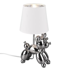 keramieken-design-tafellamp-hond-zilver/wit-bello-r50241089