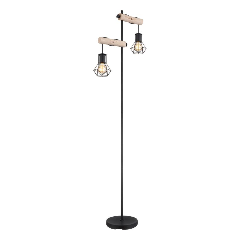 vloerlamp-zwart-metaal/hout-2-diamantkap-globo-hermi-i-54017-2s