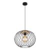 zwart/bruine-hanglamp-rasterkap-metaal/hout-globo-lacky-54039h