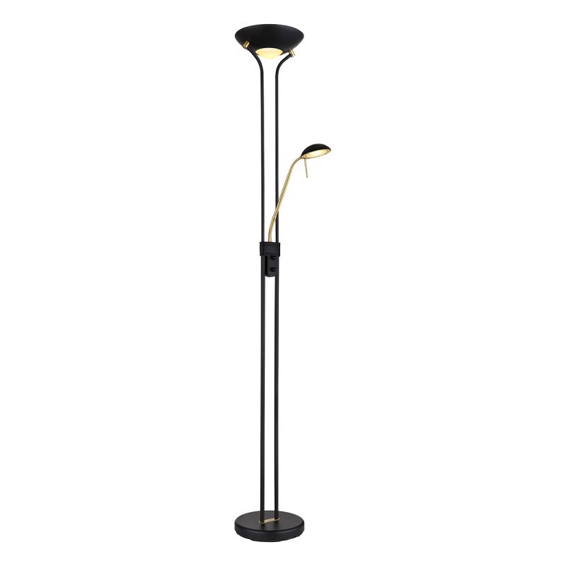 zwart/messing-2-kap-design-vloerlamp-globo-leonas-59020b