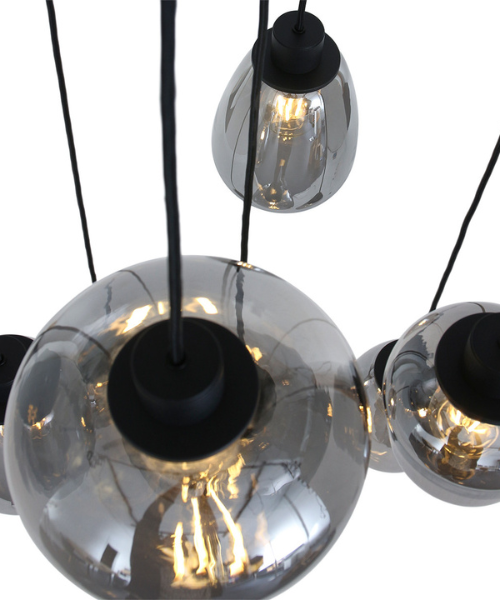 Moderne hangende lamp met glazen bollen