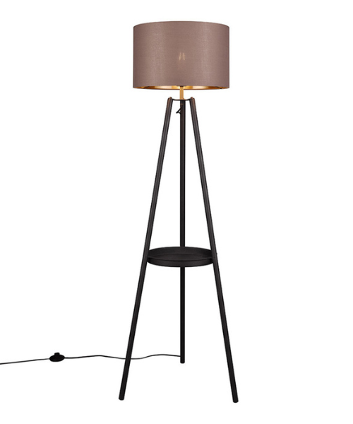 Zwarte vloerlamp voor het creëren van een vintage interieur