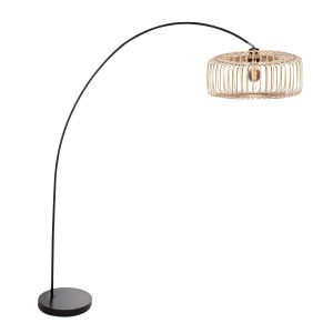 lange-boog-vloerlamp-zwart-met-naturel-kap-mexlite-solva-4156zw