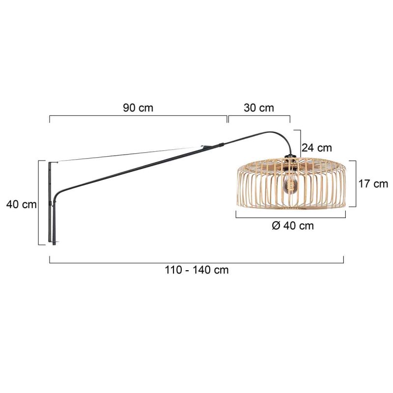 zwarte-lange-boogwandlamp-met-naturel-kap-steinhauer-elegant-classy-4153zw-4