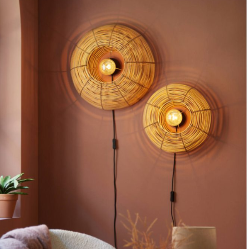 rotan wandlamp