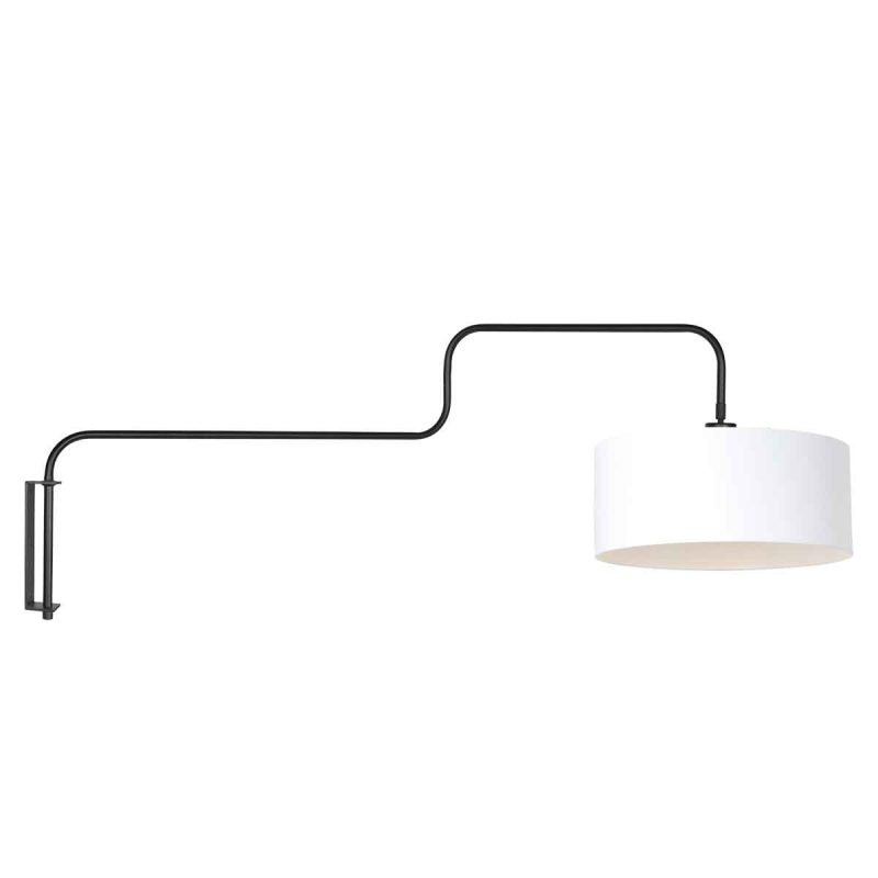 Witte stoffen trendy metalen wandlamp Steinhauer Bloeba