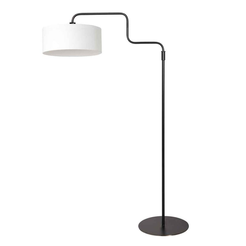 Zwarte vloerlamp trendy linnen kap Bloeba Steinhauer - Afbeelding 2