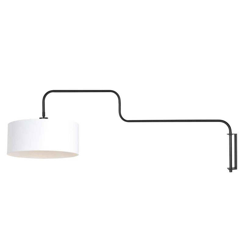 Witte stoffen trendy metalen wandlamp Steinhauer Bloeba - Afbeelding 2