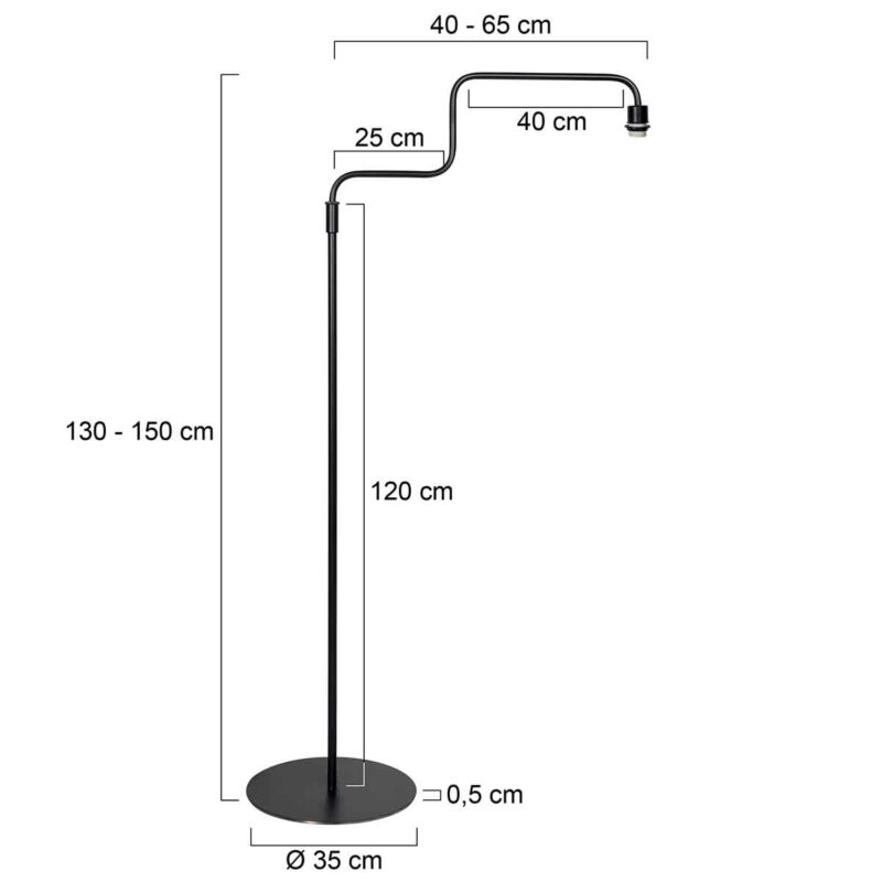 Trendy metalen zwarte vloerlamp Steinhauer Bloeba - Afbeelding 6