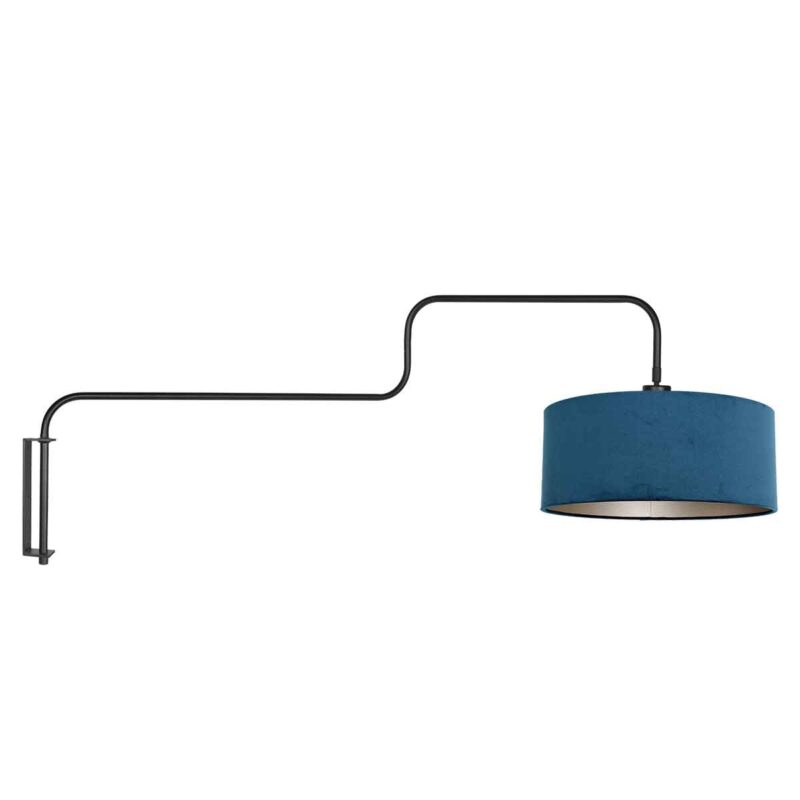 Metalen trendy blauwe zwarte wandlamp Steinhauer Bloeba