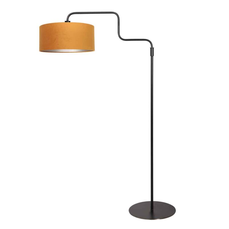 Gouden veloursstof trendy vloerlamp Steinhauer Bloeba - Afbeelding 2