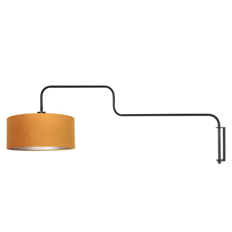 Metalen wandlamp trendy gouden veloursstof Steinhauer Bloeba - Afbeelding 2