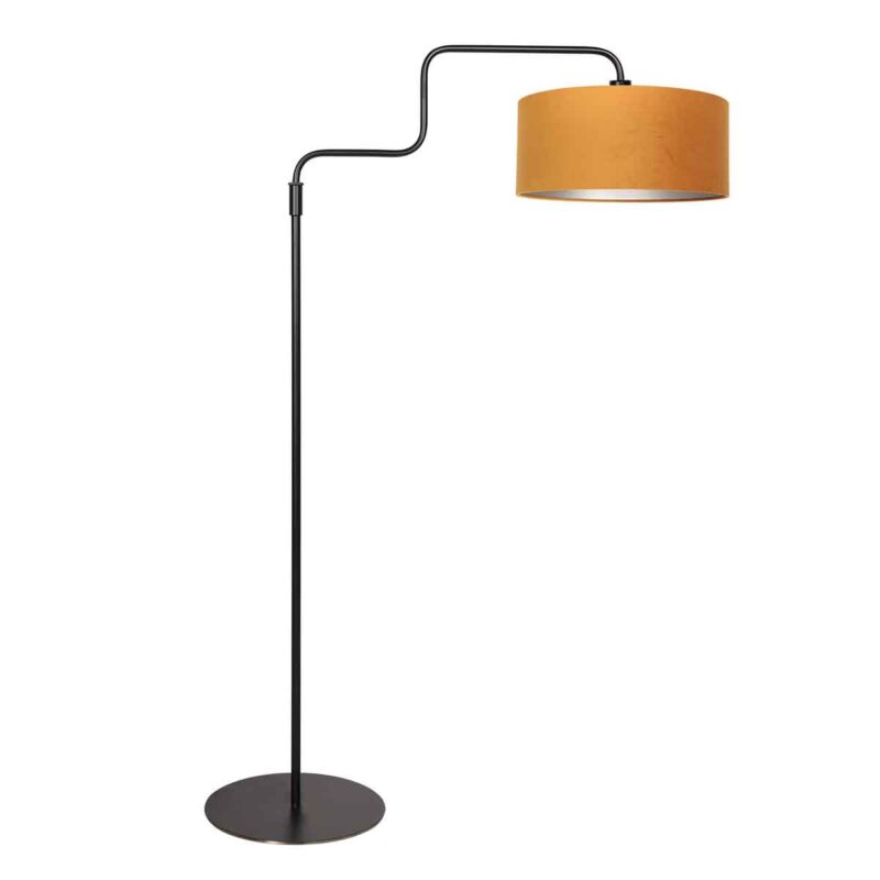 Gouden veloursstof trendy vloerlamp Steinhauer Bloeba