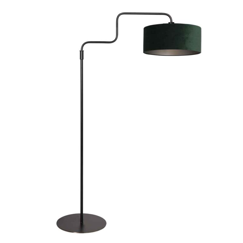 Trendy vloerlamp groen veloursstof Steinhauer Bloeba