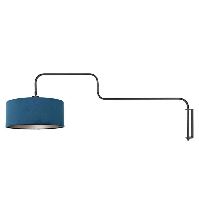 Metalen trendy blauwe zwarte wandlamp Steinhauer Bloeba - Afbeelding 2