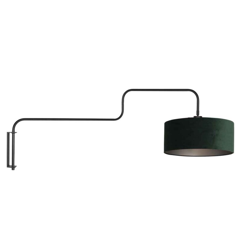 Trendy metalen wandlamp groen veloursstof Steinhauer Bloeba